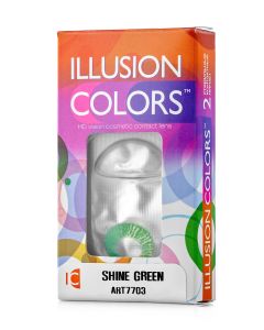 Buy Colored contact lenses ILLUSION shine 3 months, 0.00 / 14.0 / 8.6, light green, 2 pcs. | Online Pharmacy | https://buy-pharm.com