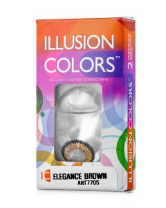 Buy Colored contact lenses ILLUSION colors 3 months, 0.00 / 14.0 / 8.6, brown, 2 pcs. | Online Pharmacy | https://buy-pharm.com
