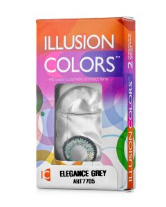 Buy ILLUSION Elegance colored contact lenses 3 months, 0.00 / 14.0 / 8.6, gray, 2 pcs. | Online Pharmacy | https://buy-pharm.com