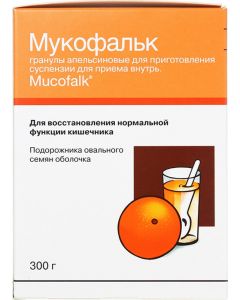 Buy Mucofalk granules for preparation of suspension for oral administration 300g can # 1 (orange) | Online Pharmacy | https://buy-pharm.com