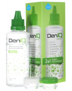 Buy DenIQ Unihyal Solution for contact lenses, with a container, 100 ml | Online Pharmacy | https://buy-pharm.com