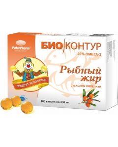 Buy BioKontur fish oil with sea buckthorn oil, 100 capsules | Online Pharmacy | https://buy-pharm.com