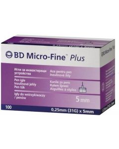 Buy BD Micro-Fine Plus Pen Needles, 0.25 mm (31G) x 5 mm, 100 pcs | Online Pharmacy | https://buy-pharm.com