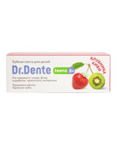 Buy Dr. Dente teens 8+, Toothpaste for children from 8 years old 65 g kiwi / strawberry | Online Pharmacy | https://buy-pharm.com
