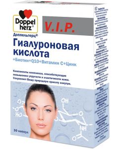 Buy Hyaluronic acid Doppelherz 'VIP', with biotin, Q10, vitamin C, zinc, capsules 930 mg, # 30 | Online Pharmacy | https://buy-pharm.com
