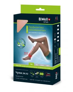 Buy Compression stockings B.Well class 1, 18-22 mmHg, transparent, openwork top, JW- 212 PRO, black, size 2 | Online Pharmacy | https://buy-pharm.com