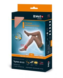 Buy Compression stockings B.Well class 2, 22-32 mmHg, transparent, openwork top, JW-222 MED, black, size 3 | Online Pharmacy | https://buy-pharm.com