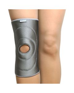 Buy B.Well knee bandage made of aeroprene, with a fixing patellar ring, mesh in the popliteal region W-3314 MED, gray, size s | Online Pharmacy | https://buy-pharm.com