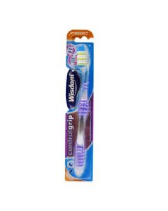 Buy Wisdom Control Grip Medium Toothbrush with denser, multi-level bristles. Medium hardness. | Online Pharmacy | https://buy-pharm.com