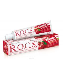 Buy ROCS Teens Toothpaste Sultry summer aroma Strawberries from 8 to 18 years old 74 g  | Online Pharmacy | https://buy-pharm.com