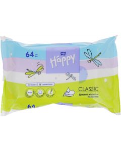 Buy Bella baby Happy Classic wet wipes, with vitamin E and allantoin, 64 pcs | Online Pharmacy | https://buy-pharm.com