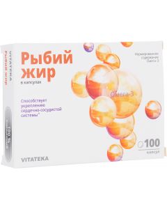 Buy Fish oil 'Vitateca', capsules 0.37 g, # 100 | Online Pharmacy | https://buy-pharm.com