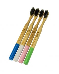 Buy Family set of 4 bamboo toothbrushes Eco Fusion Topper carbon-sprayed, soft | Online Pharmacy | https://buy-pharm.com