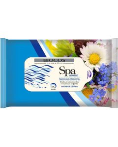 Buy BioCos Wet wipes 'SPA Aroma. Spring flowers', 15 pcs | Online Pharmacy | https://buy-pharm.com