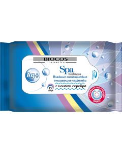 Buy BioCos Wet wipes 'SPA Freshness', with silver ions, 15 pcs | Online Pharmacy | https://buy-pharm.com