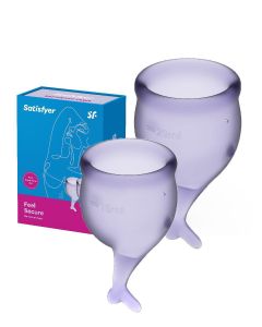 Buy A set of menstrual cups 2 pcs. 15 and 20 ml. Satisfyer Feel Secure Menstrual Cup Lilla | Online Pharmacy | https://buy-pharm.com