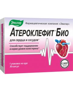 Buy For heart and blood vessels Evalar 'Ateroclefit Bio' , 30 capsules | Online Pharmacy | https://buy-pharm.com
