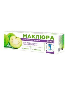 Buy Gel-balm for legs for varicose veins and thrombophlebitis Ekobiz Maklura Forte Kalanchoe Donnik, 100 ml | Online Pharmacy | https://buy-pharm.com