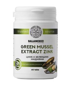 Buy Balance Group Life. 'Green Mussel Extract with Zinc' Immunity. Vessels and heart. Liver. Gastrointestinal tract. 60 tab. 200 mg each. | Online Pharmacy | https://buy-pharm.com