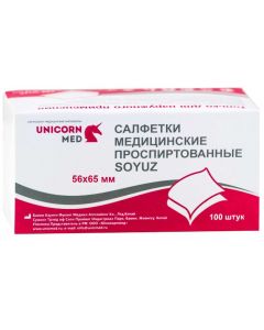 Buy Unicorn Med wipes 65x56 mm alcohol antiseptic antibacterial 100 pcs. | Online Pharmacy | https://buy-pharm.com