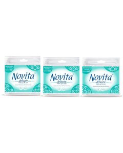 Buy Cotton buds Novita Delicate, 3 packs of 200 pieces each  | Online Pharmacy | https://buy-pharm.com