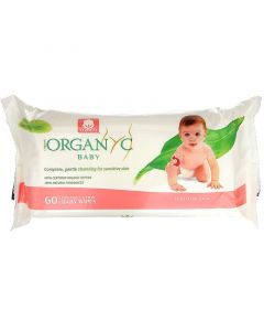Buy Organyc, Organic Cotton Baby Wipes, Sensitive Skin, 60 packs | Online Pharmacy | https://buy-pharm.com