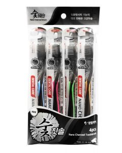 Buy Dental Care Set: Toothbrush with charcoal and extra fine double bristles bristles (medium hard and soft), 4 pcs | Online Pharmacy | https://buy-pharm.com