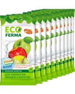 Buy Vanguard ECO Ferma wet wipes, for processing vegetables and fruits, 48123, 10 packs | Online Pharmacy | https://buy-pharm.com