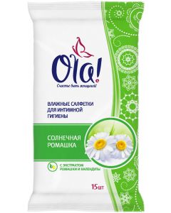 Buy Wet wipes Ola! 'Sunny chamomile', for sensitive skin, for intimate hygiene, 15 pcs | Online Pharmacy | https://buy-pharm.com