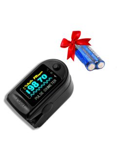 Buy Medical pulse oximeter (oximeter) finger heart rate monitor for measuring oxygen in the blood, batteries included (black) | Online Pharmacy | https://buy-pharm.com