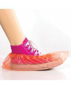 Buy Shoe covers set of 100 pieces (50 pairs), children, size 30x12 cm, 20 microns , 2 g, HDPE, orange, Lime | Online Pharmacy | https://buy-pharm.com