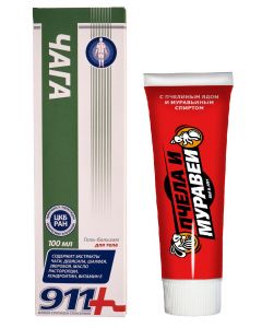 Buy 911. Chaga gel-balm, 100 ml. + 'Bee and Ant' pain reliever balm-gel .44 g | Online Pharmacy | https://buy-pharm.com