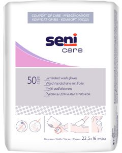 Buy Seni Washing mitt 'Care', with an impenetrable film, 50 pieces | Online Pharmacy | https://buy-pharm.com