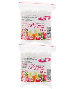 Buy 000690/2 Cotton buds Emelyan Savostin, cosmetic 100 pcs x 2 pack, in p / e  | Online Pharmacy | https://buy-pharm.com