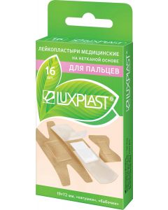 Buy Adhesive plaster Luxplast Luxplast Medical adhesive plasters For fingers, on a non-woven base, assorted, 16 pcs | Online Pharmacy | https://buy-pharm.com