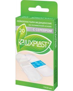 Buy Adhesive plaster Luxplast Luxplast Medical adhesive plaster, with silver, polymer-based , transparent, 20 pcs | Online Pharmacy | https://buy-pharm.com