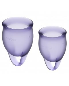 Buy Satisfyer Feel Confident menstrual cups, 2 pieces per set, purple | Online Pharmacy | https://buy-pharm.com