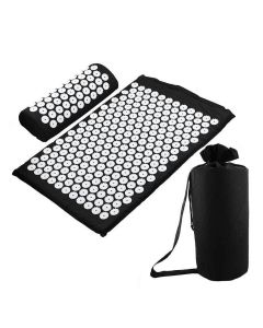 Buy Acupuncture applicator set: massage mat + roller, black. Promotes relaxation and relief from back pain and headaches / Applicator | Online Pharmacy | https://buy-pharm.com