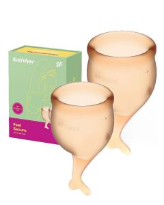 Buy Set of 2 menstrual cups 15 and 20 ml. Satisfyer Feel Secure Menstrual Cup Orange | Online Pharmacy | https://buy-pharm.com
