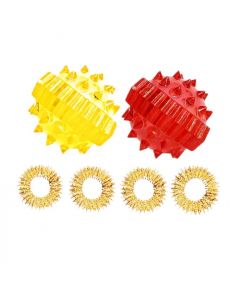 Buy Su-Jok massage ball with spring rings, set of 2 pcs. (yellow and red) | Online Pharmacy | https://buy-pharm.com