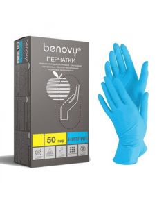 Buy Hygienic gloves Benovy, 100 pcs, 3 / L | Online Pharmacy | https://buy-pharm.com