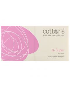 Buy Cottons, Super, Tampons made of 100% pure cotton, odorless, 16 pieces per pack | Online Pharmacy | https://buy-pharm.com
