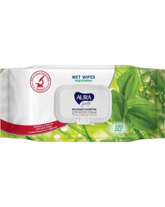 Buy Aura Family wet wipes, with an antibacterial effect, 120 pcs, assorted | Online Pharmacy | https://buy-pharm.com