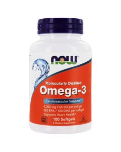 Buy Now Foods, Omega-3, dietary supplement to support the cardiovascular system, purified by molecular level, 100 capsules | Online Pharmacy | https://buy-pharm.com