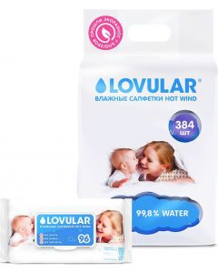 Buy Wet wipes for children Lovular, 4 packs of 96 pcs. | Online Pharmacy | https://buy-pharm.com