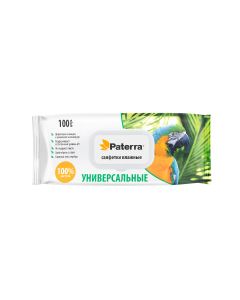 Buy Wet wipes in packaging with a plastic valve 'UNIVERSAL', PATERRA, 14 x 19 cm, 100 PC. in the package | Online Pharmacy | https://buy-pharm.com