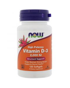 Buy Now Foods, High Potency Vitamin D-3, 2000 IU, 120 Softgels  | Online Pharmacy | https://buy-pharm.com