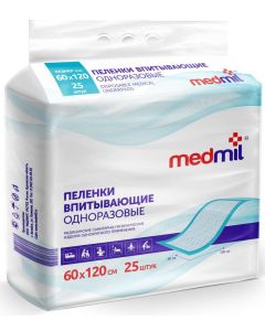 Buy Medical diaper Medmil Absorbent disposable diaper Optima, 60 x 120 cm, 25 pcs | Online Pharmacy | https://buy-pharm.com