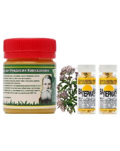 Buy Caucasian healer. 1pc. Monastic ointment 'Theodosia Caucasian' 40 ml. + 2 pcs Valerian tablets 50 pcs. | Online Pharmacy | https://buy-pharm.com