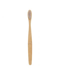 Buy Flora bamboo toothbrush with white bristles made from biodegradable polymer and bamboo fibers, treated with charcoal | Online Pharmacy | https://buy-pharm.com